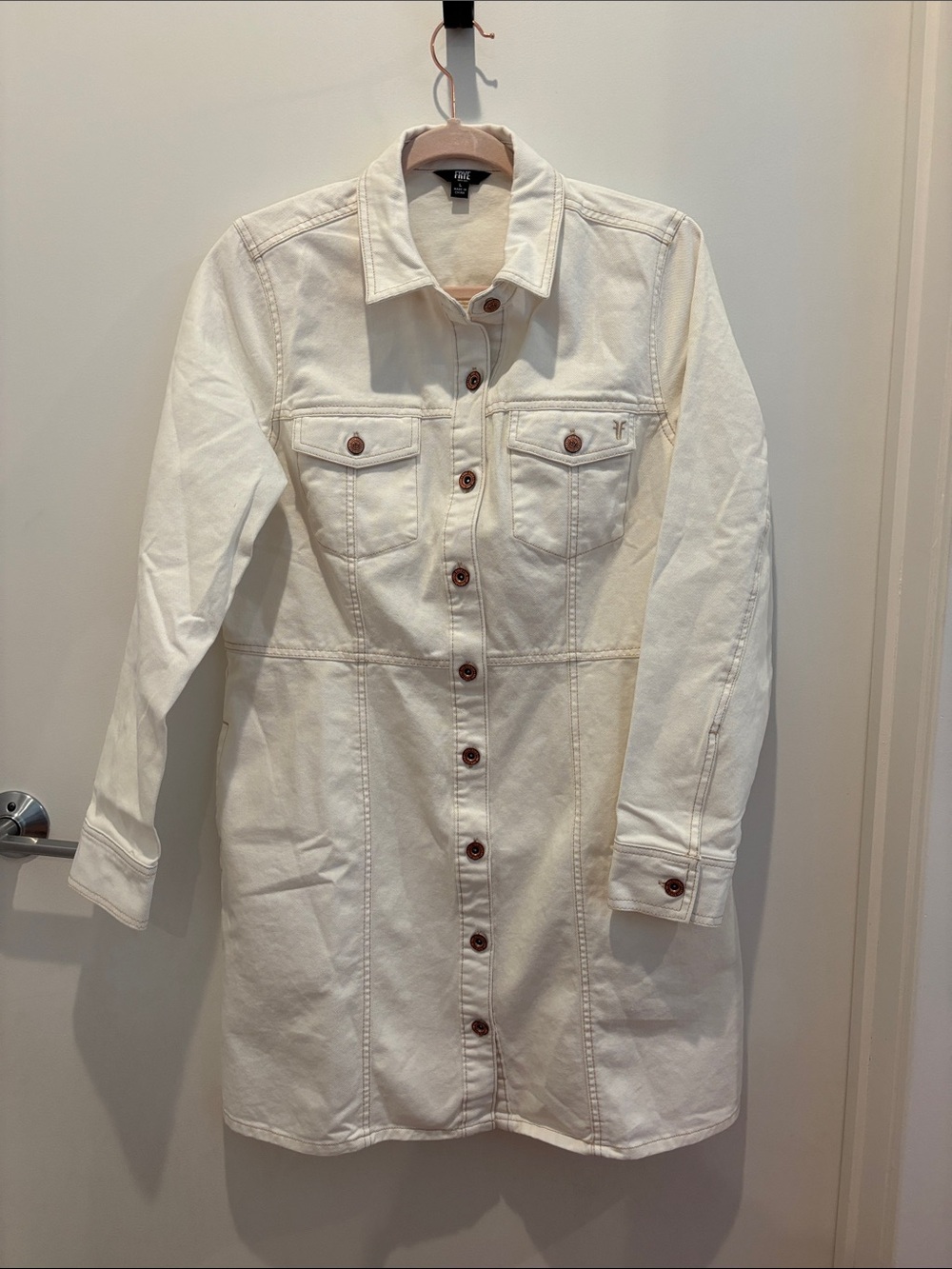 FRYE White Denim Shirt Jacket